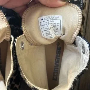 Converse Shoes Rare Vintage Faux Fur Leopard Converse High Top